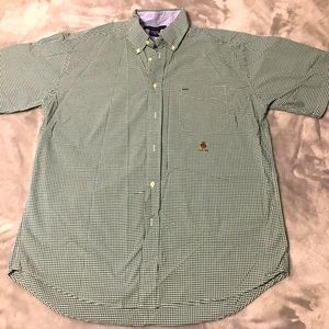 Men’s short sleeve Tommy Hilfiger button down plaid shirt